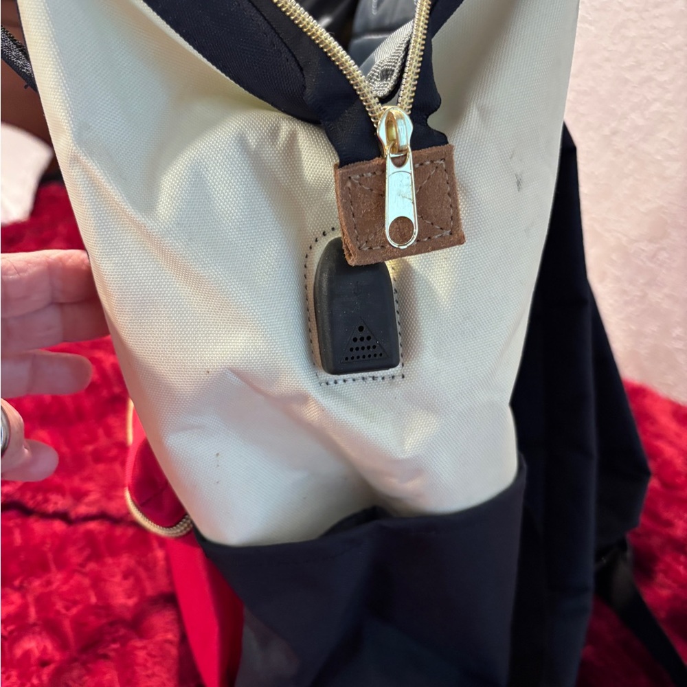 Himawari Cream & Fuchsia Canvas Backpack Laptop Carrier - Picture 5 of 9